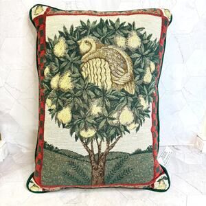Vintage Christmas Tapestry Pillow Partridge In Pear Tree Riverdale Fraser 11×16"